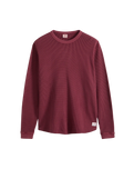 Relaxed Thermal Long Sleeve T-Shirt in Garment Dye Oxblood Red
