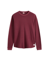 Relaxed Thermal Long Sleeve T-Shirt in Garment Dye Oxblood Red