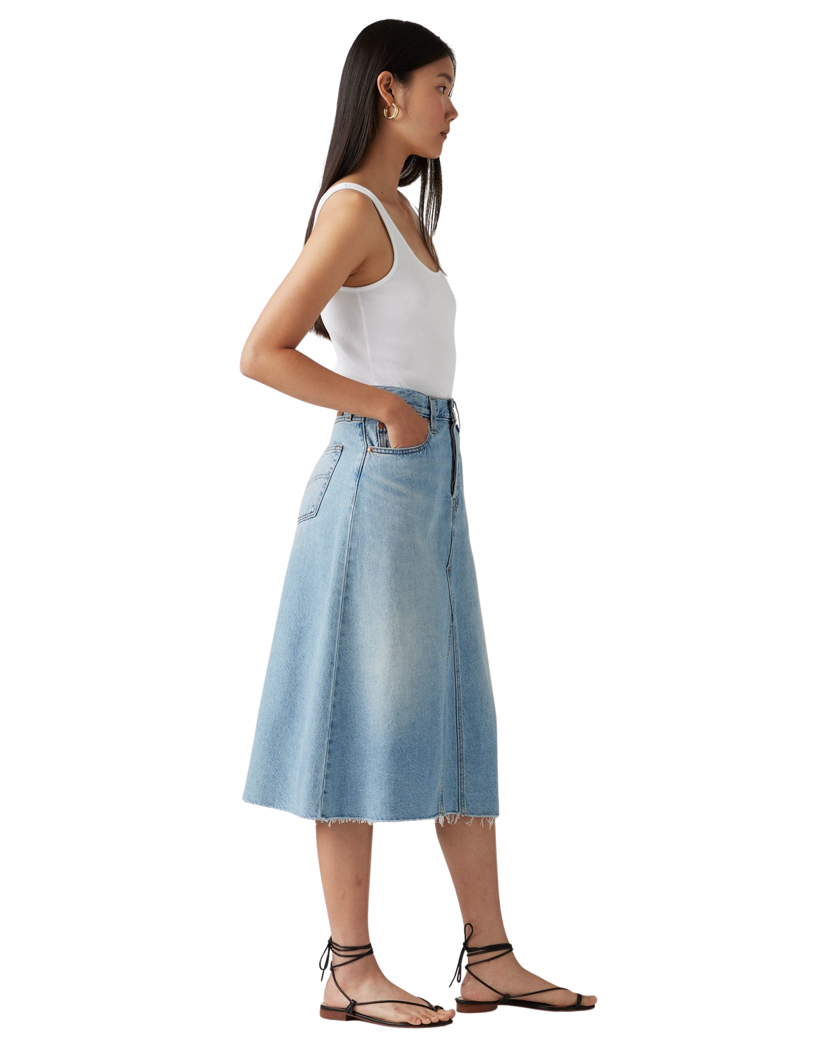 The Levi's® Womens High Rise A Line Decon Skirt in Secret Secret