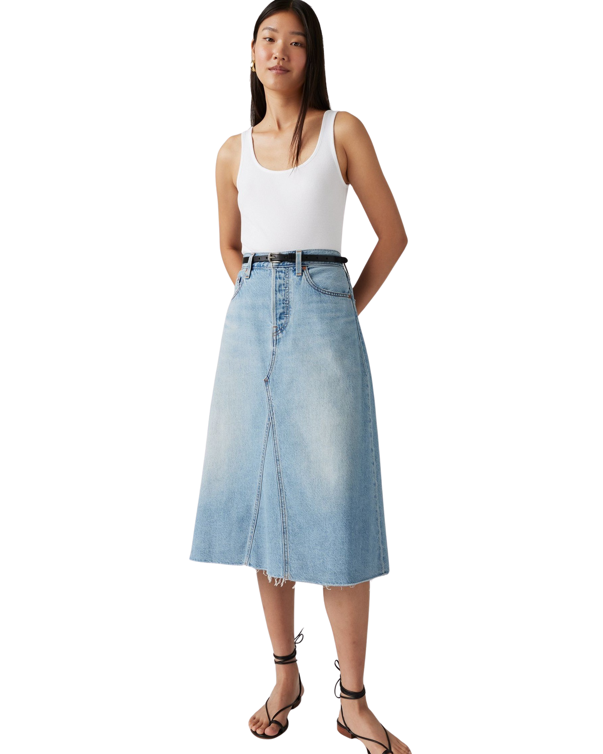 The Levi's® Womens High Rise A Line Decon Skirt in Secret Secret