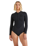 The Billabong Salty Dayz Natural 2/2mm Chest Zip Spring Wetsuit in Black | Available at Anns Cottage