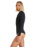 The Billabong Salty Dayz Natural 2/2mm Chest Zip Spring Wetsuit in Black | Available at Anns Cottage