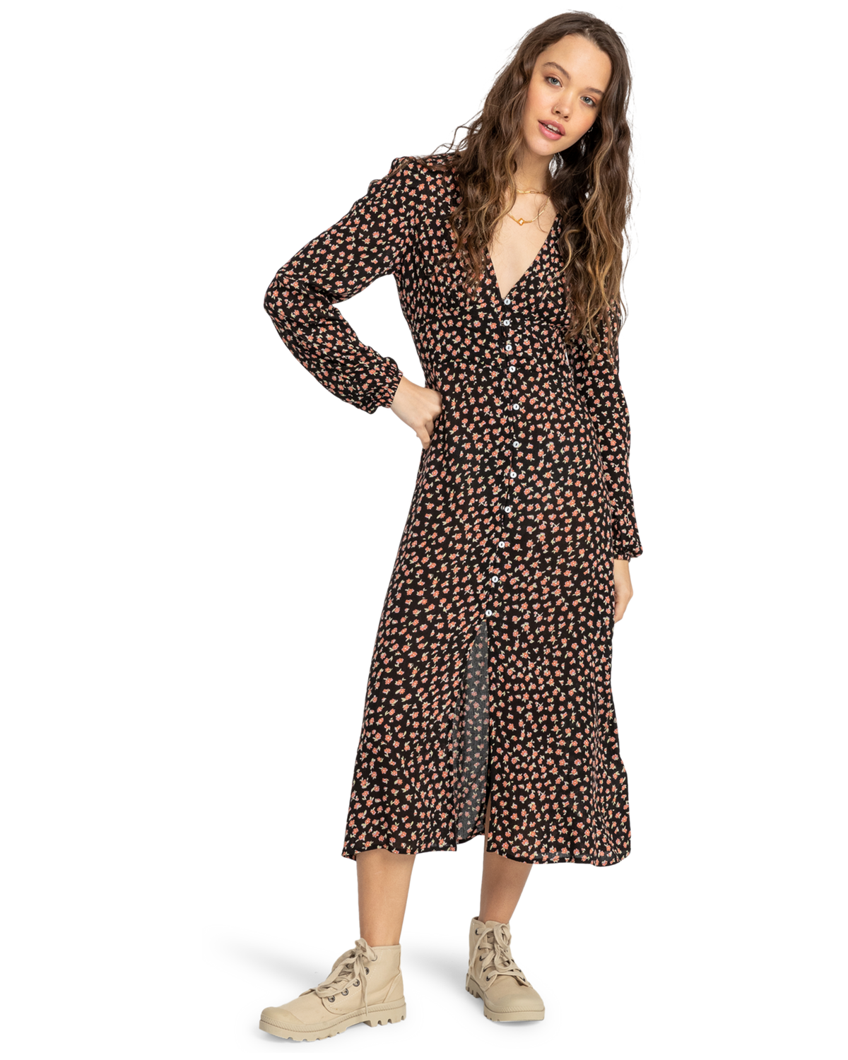 The Billabong Womens Cool Nights Dress in Black Pebble