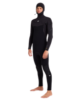 Furnace Ultra Gullwing Hooded 6/5mm Chest Zip Wetsuit in Black