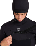Furnace Ultra Gullwing Hooded 6/5mm Chest Zip Wetsuit in Black