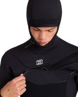 Furnace Ultra Gullwing Hooded 6/5mm Chest Zip Wetsuit in Black