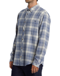The Billabong Mens Coastline Flannel Shirt in Slate Blue