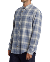 The Billabong Mens Coastline Flannel Shirt in Slate Blue