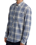 The Billabong Mens Coastline Flannel Shirt in Slate Blue