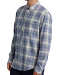 The Billabong Mens Coastline Flannel Shirt in Slate Blue