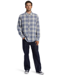 The Billabong Mens Coastline Flannel Shirt in Slate Blue