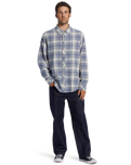 The Billabong Mens Coastline Flannel Shirt in Slate Blue