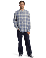The Billabong Mens Coastline Flannel Shirt in Slate Blue