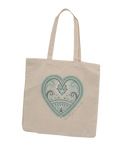 Mandala Heart Shoppers Bag in Natural