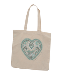 Mandala Heart Shoppers Bag in Natural