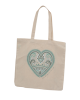 Mandala Heart Shoppers Bag in Natural