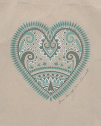 Mandala Heart Shoppers Bag in Natural