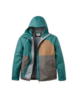 The Passenger Mens Trailscape Waterproof Jacket in Deep Ocean & Slate Grey