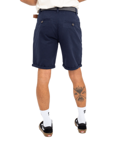 The Salt Water Seeker Mens Belted Chino Shorts in Navy