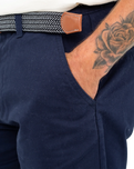 The Salt Water Seeker Mens Belted Chino Shorts in Navy