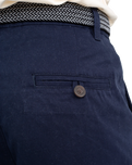 The Salt Water Seeker Mens Belted Chino Shorts in Navy