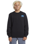 The Quiksilver Boys Boys Graphic Crew Sweatshirt in Black