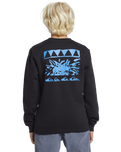 The Quiksilver Boys Boys Graphic Crew Sweatshirt in Black