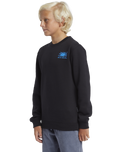The Quiksilver Boys Boys Graphic Crew Sweatshirt in Black