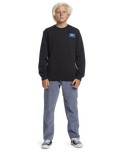 The Quiksilver Boys Boys Graphic Crew Sweatshirt in Black