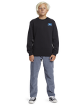 The Quiksilver Boys Boys Graphic Crew Sweatshirt in Black