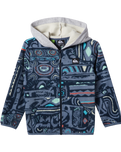 The Quiksilver Boys Boys Surf Days Zip Hoodie in Flint Stone