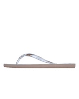 Viva Jelly Flip Flops in White & Champagne