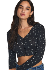 The RVCA Womens Homecoming Top in RVCA Black