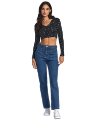 The RVCA Womens Homecoming Top in RVCA Black