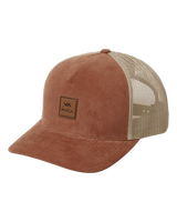 The RVCA Mens VA ATW Cord Trucker Cap in Rawhide