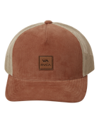 The RVCA Mens VA ATW Cord Trucker Cap in Rawhide