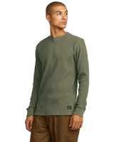 The RVCA Mens Dayshift Thermal Long Sleeve T-Shirt in Olive
