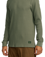 The RVCA Mens Dayshift Thermal Long Sleeve T-Shirt in Olive