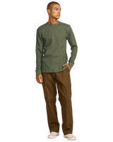 The RVCA Mens Dayshift Thermal Long Sleeve T-Shirt in Olive