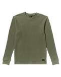 The RVCA Mens Dayshift Thermal Long Sleeve T-Shirt in Olive