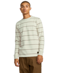 The RVCA Mens Dayshift Thermal Stripe Long Sleeve T-Shirt in Ceramic