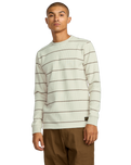 The RVCA Mens Dayshift Thermal Stripe Long Sleeve T-Shirt in Ceramic