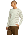 The RVCA Mens Dayshift Thermal Stripe Long Sleeve T-Shirt in Ceramic