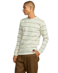 The RVCA Mens Dayshift Thermal Stripe Long Sleeve T-Shirt in Ceramic