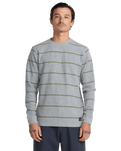 The RVCA Mens Day Shift Thermal Long Sleeve T-Shirt in Heather Grey
