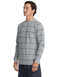 The RVCA Mens Day Shift Thermal Long Sleeve T-Shirt in Heather Grey