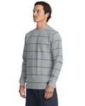 The RVCA Mens Day Shift Thermal Long Sleeve T-Shirt in Heather Grey