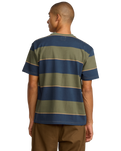 The RVCA Mens Dayshift Stripe T-Shirt in Moody Blue