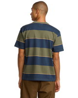 The RVCA Mens Dayshift Stripe T-Shirt in Moody Blue