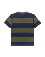 The RVCA Mens Dayshift Stripe T-Shirt in Moody Blue